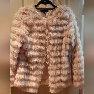 Woman's Shaggy Coat. Sz Small. Blush